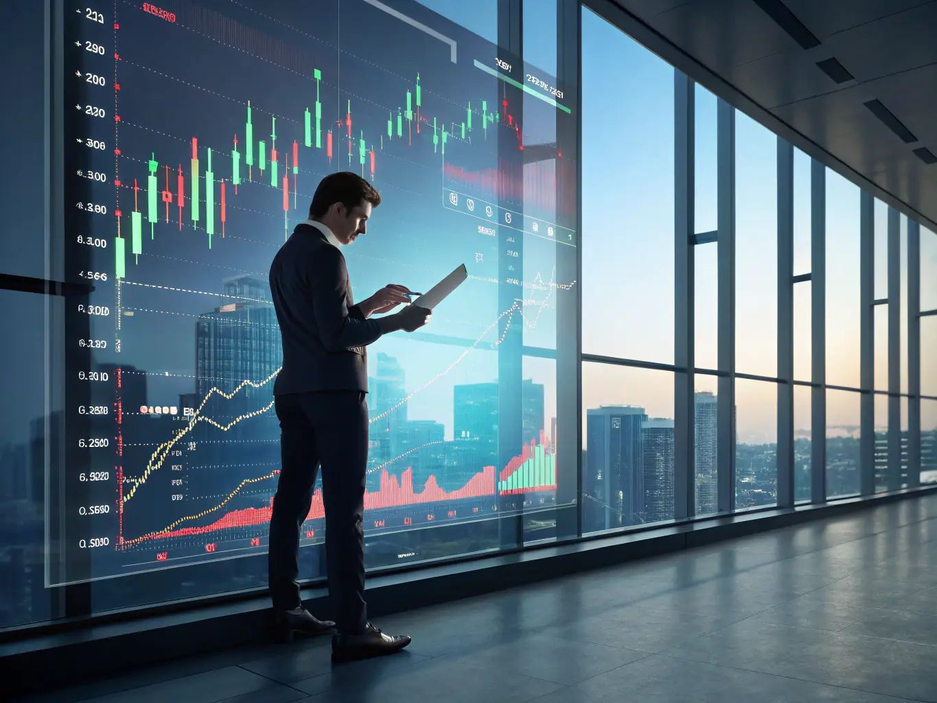 A consultant analyzing data and generating reports, illustrating Infinite Insight's data-driven approach to business support.